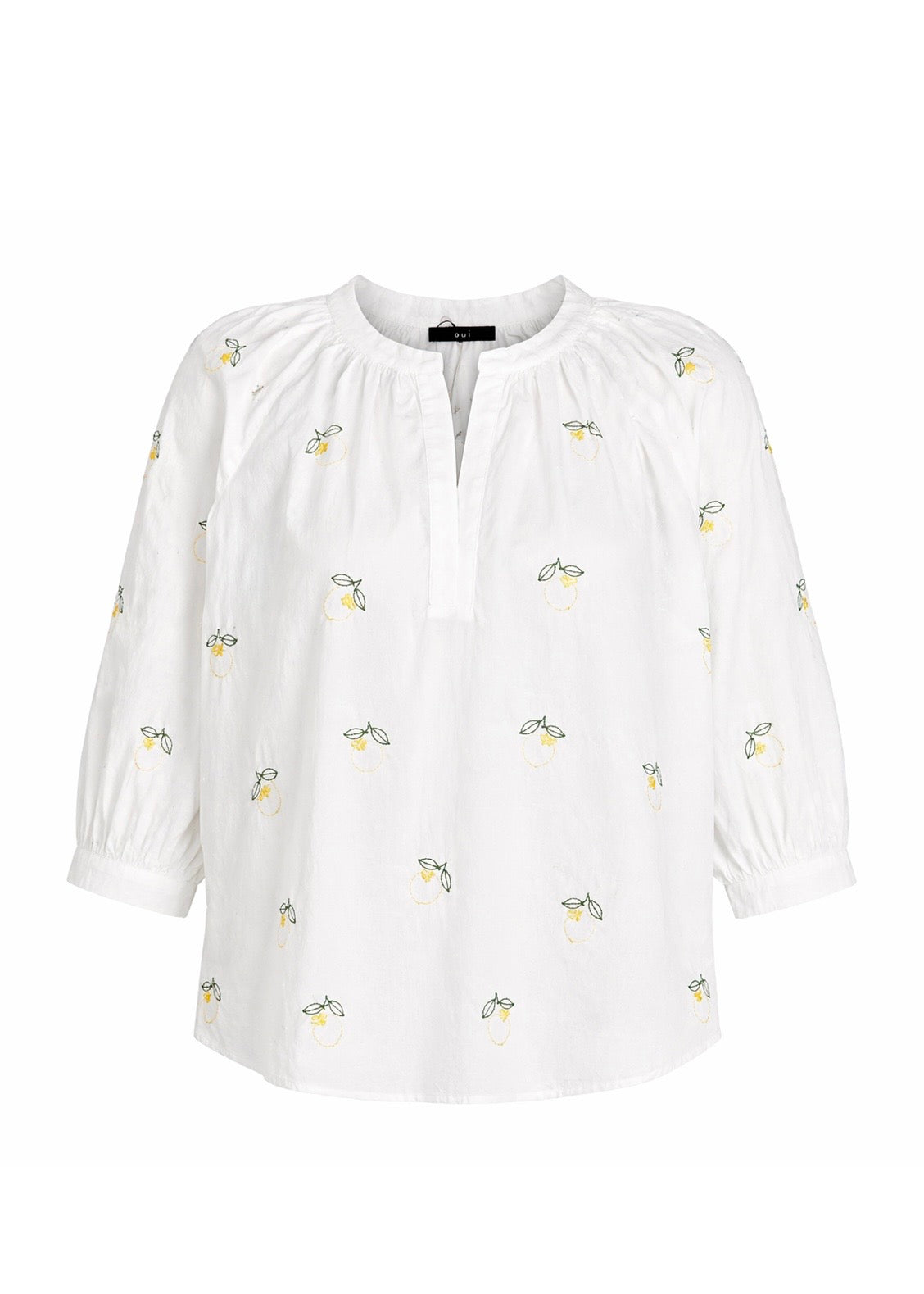 Bluse bestickt 'Zitrone'