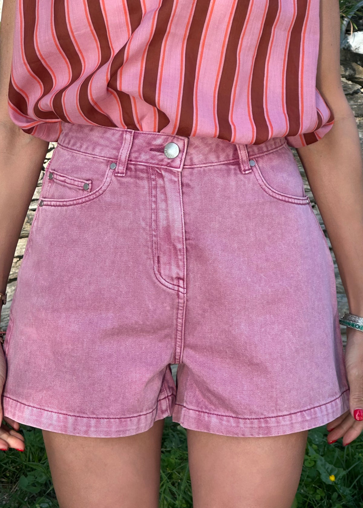 High-waisted Jeans Short