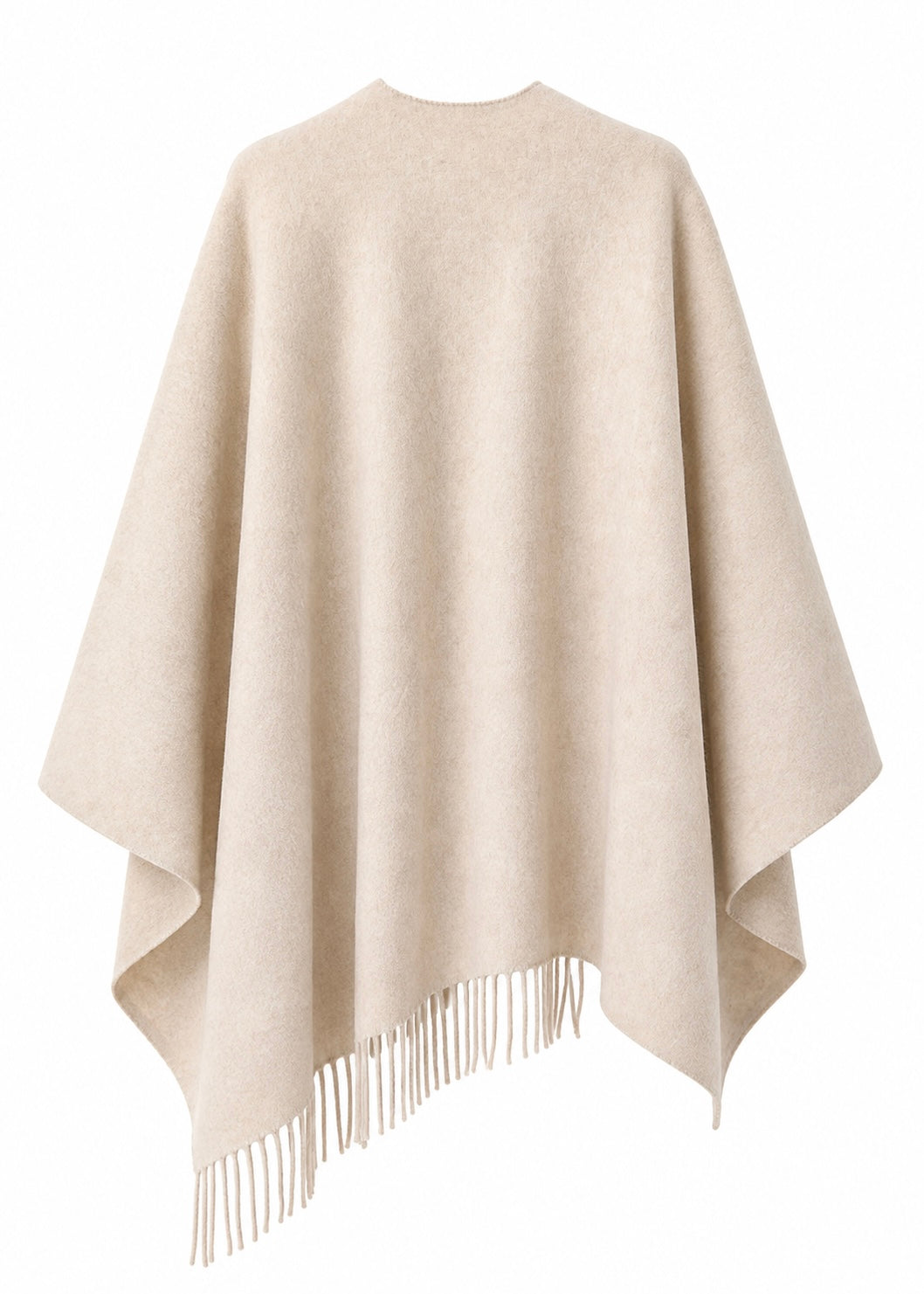 Cape mit Fransen 'Beige'