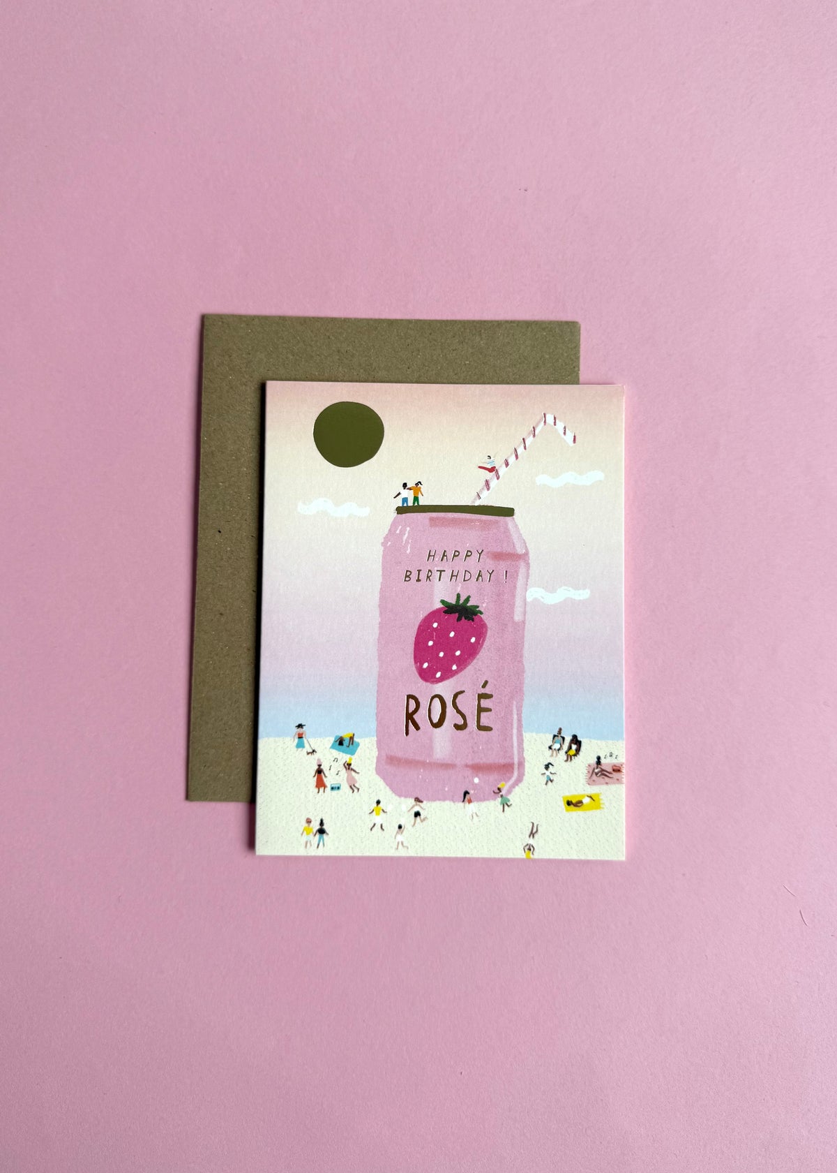 Karte &#39;Happy Birthday&#39; Rosé