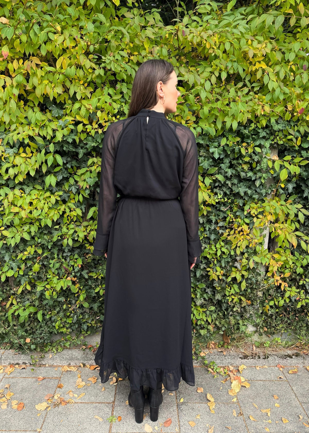 Maxi Stufenkleid Schwarz
