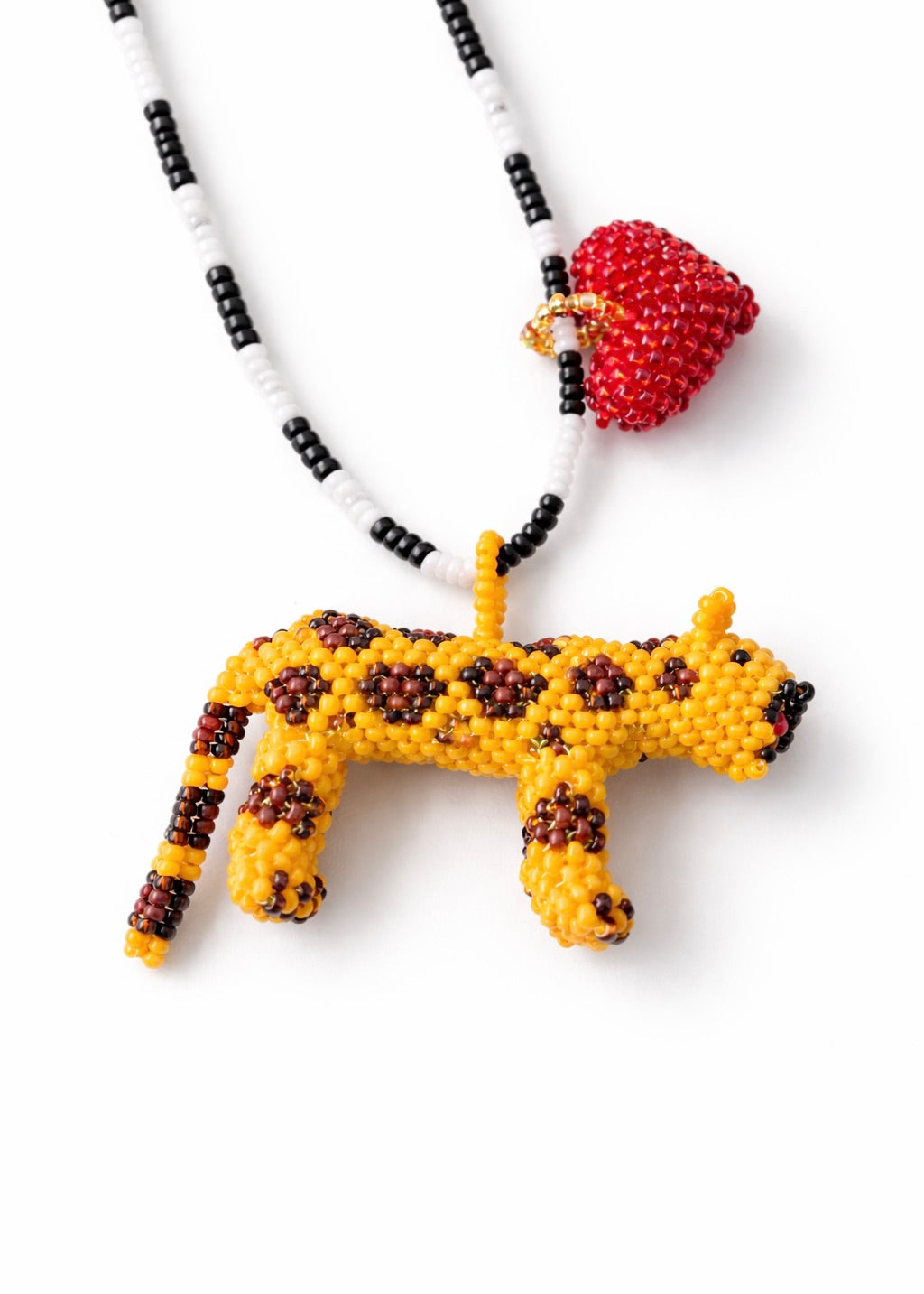 Kette 'Beads' mit Leoparden-Anhänger