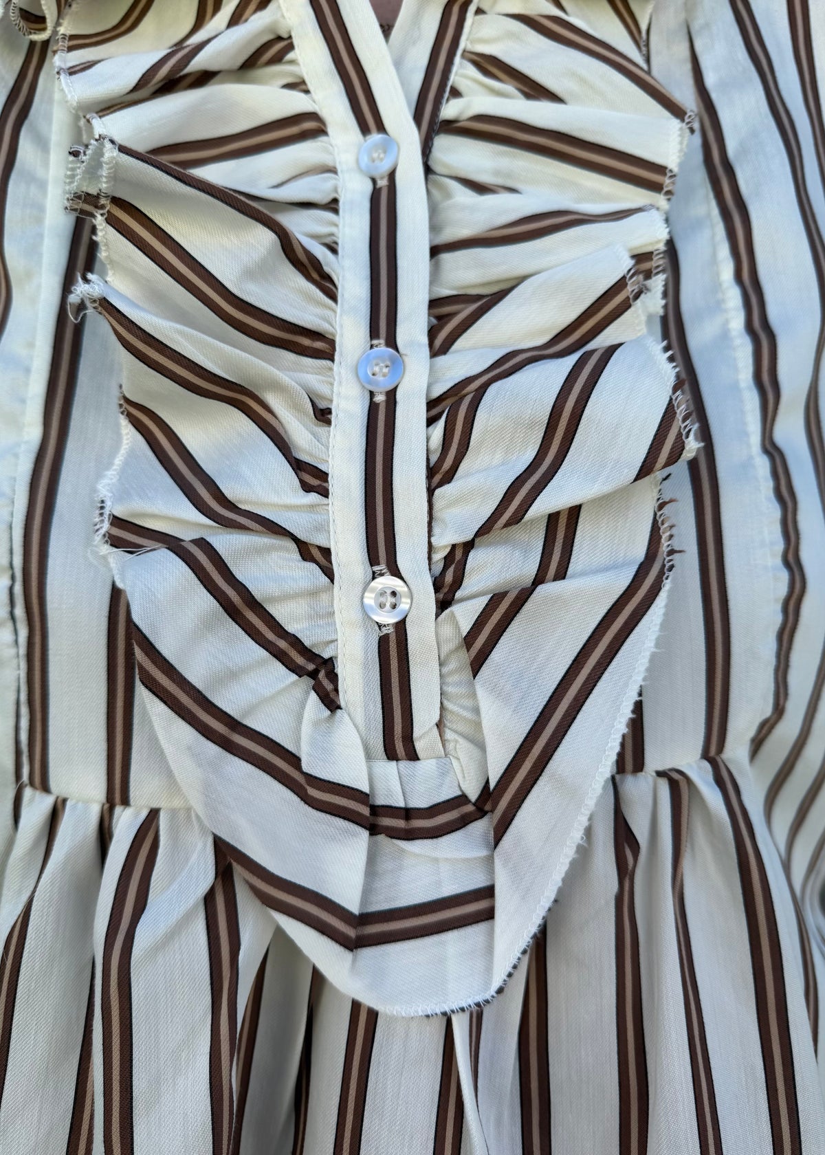 Bluse mit Volant &#39;Creme&#39;