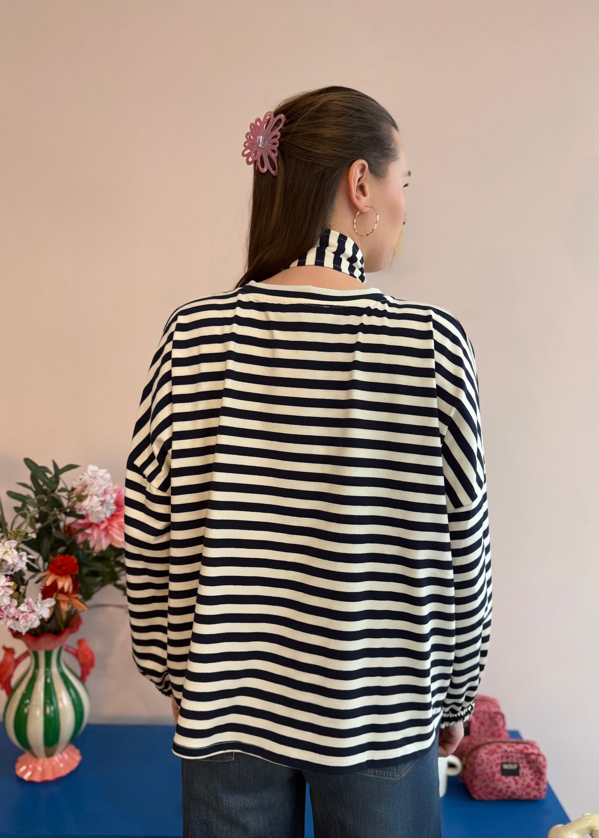 Ringel-Sweatshirt 'Navy'