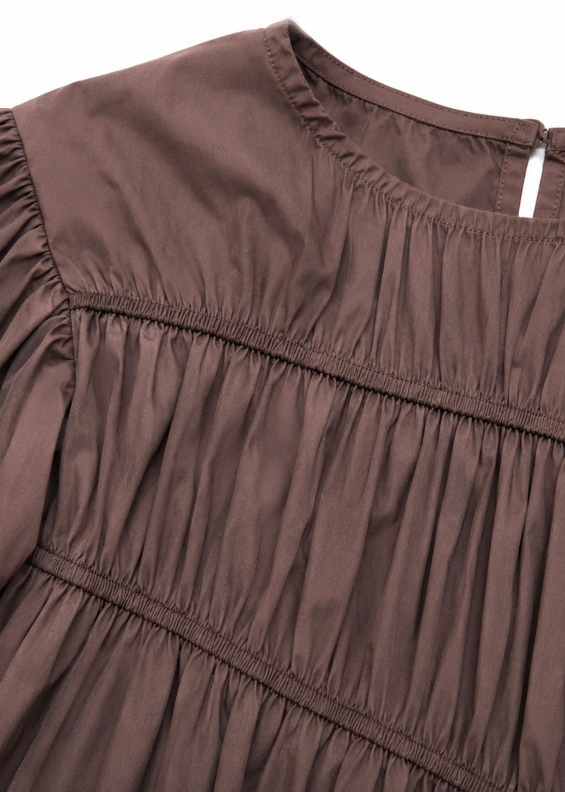 Bluse mit Ballonärmeln 'Braun'