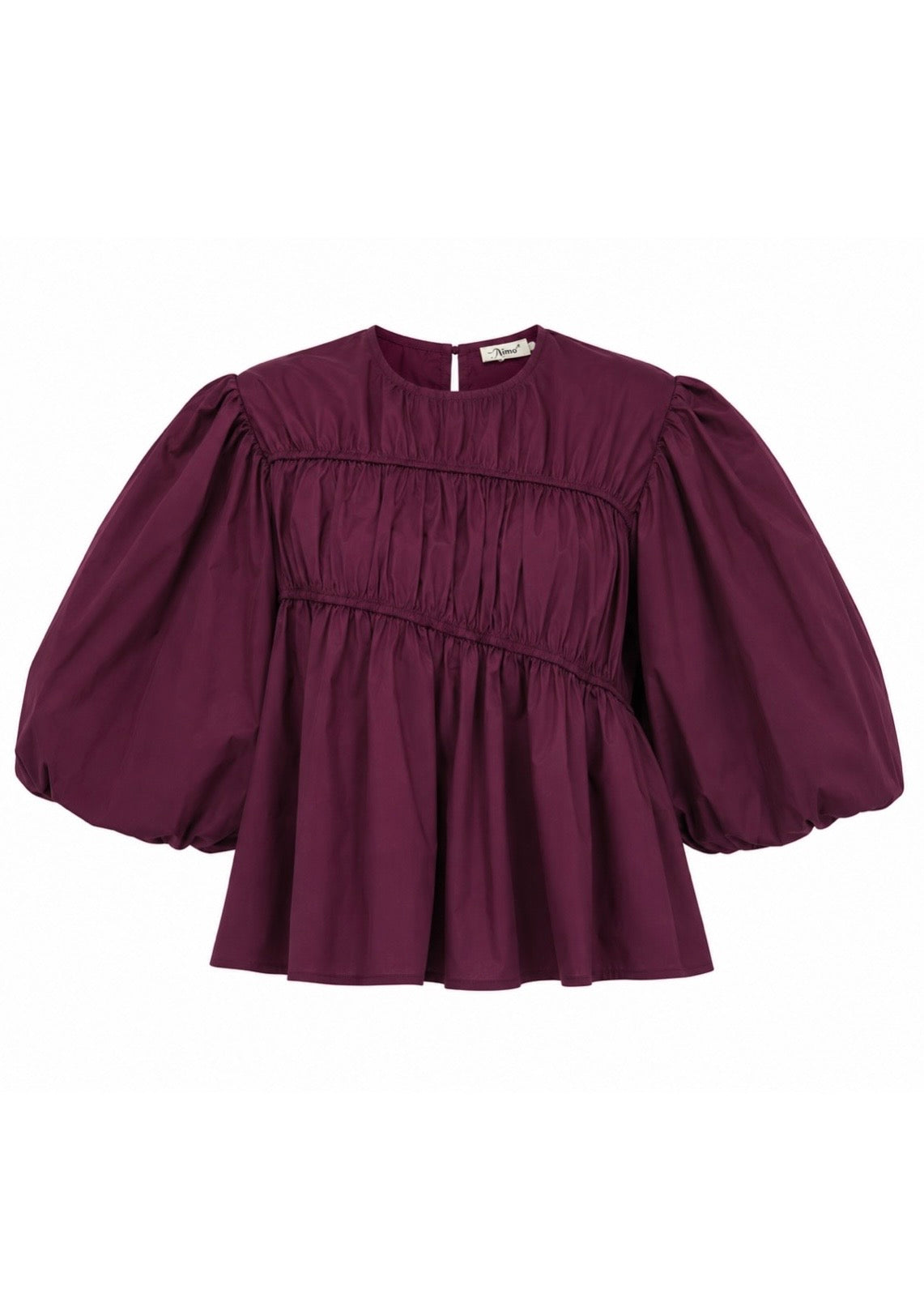 Bluse mit Ballonärmeln 'Burgunder'