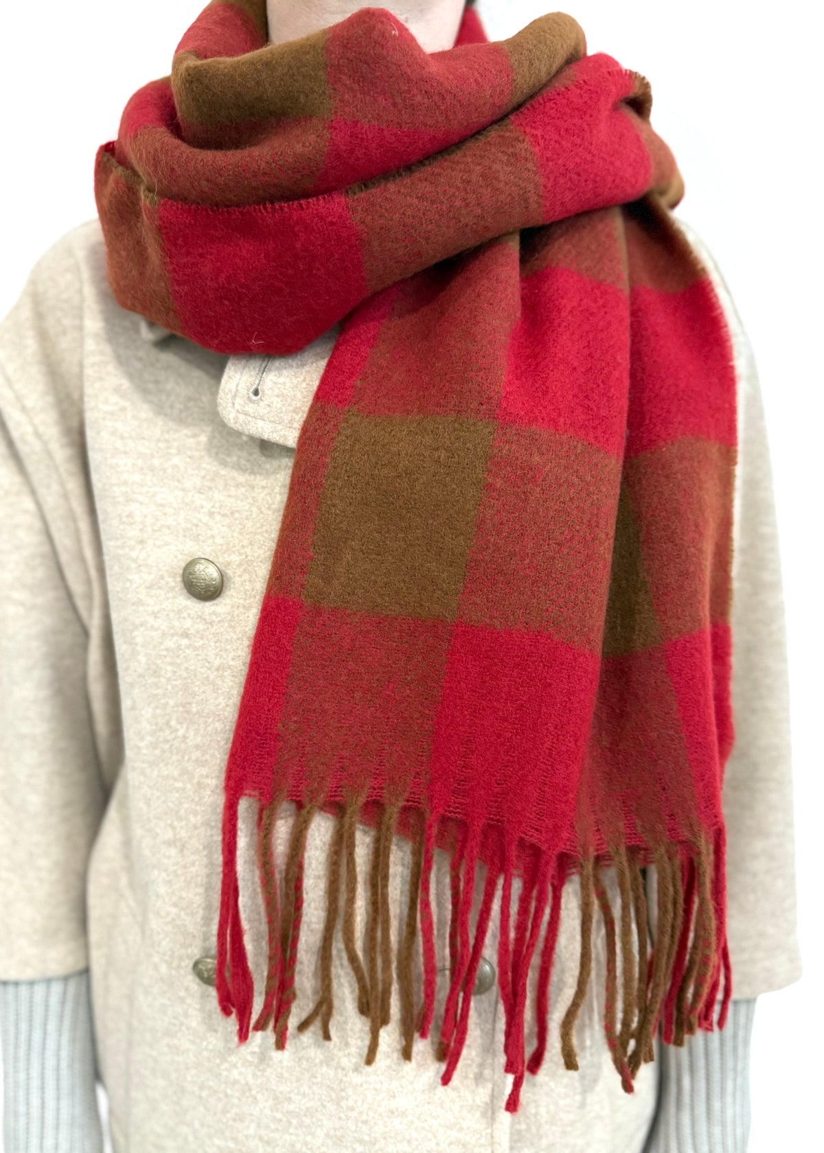 Karo Schal 'Braun-Rot'