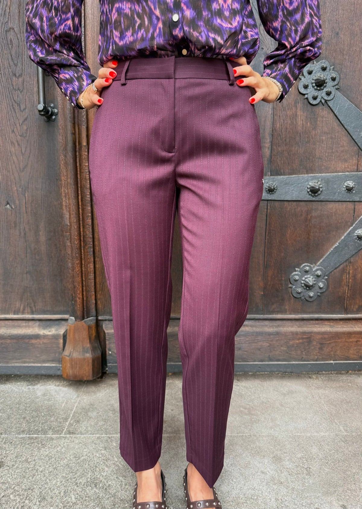 Slim-Fit Nadelstreifen Hose