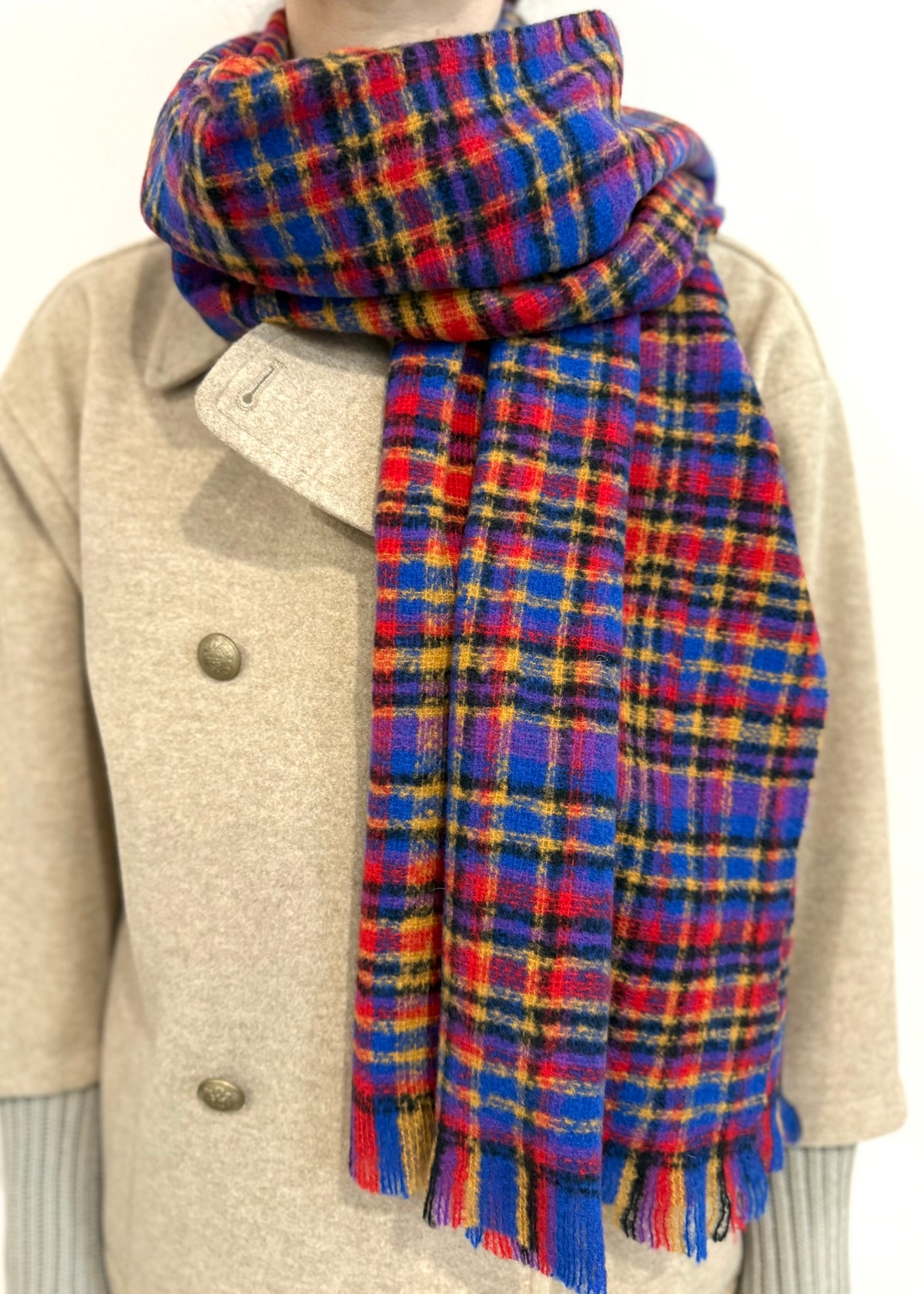 Karo Schal 'Lila-Blau'