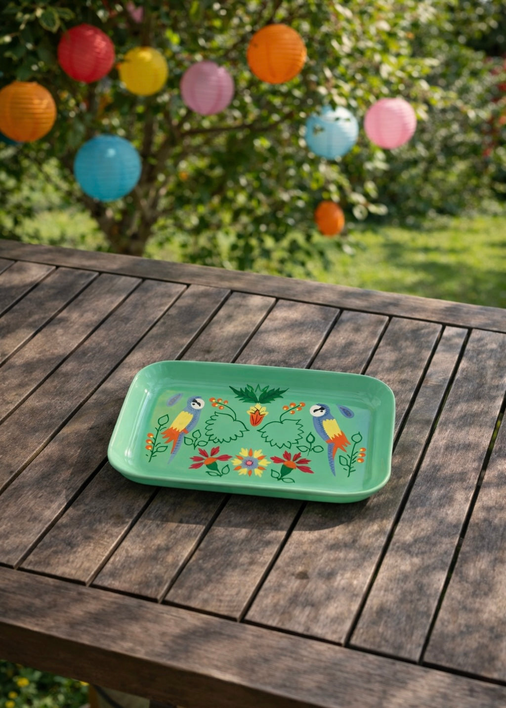 Tablett 'Papagei' Hellgrün