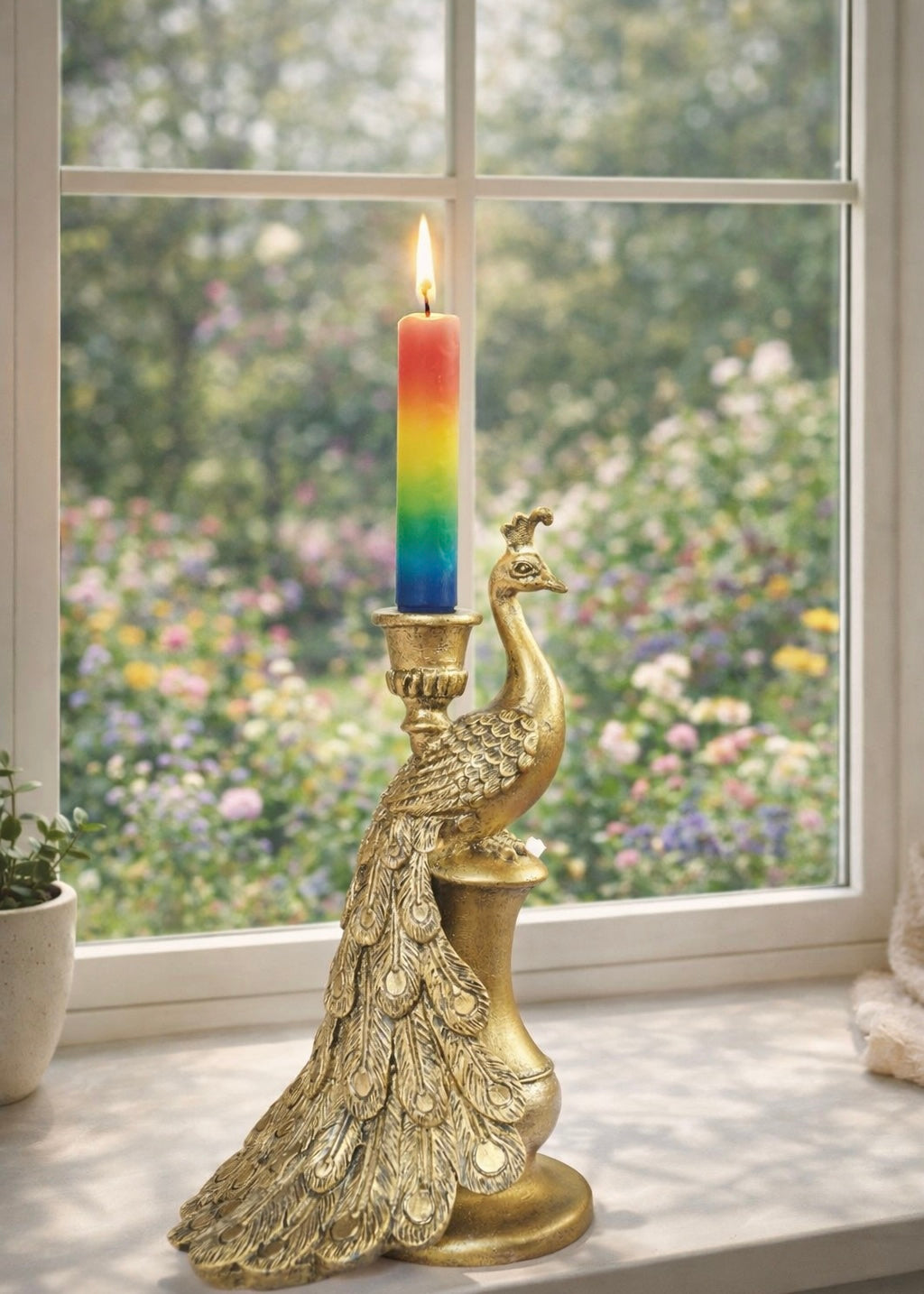 Kerzenständer Boho Pfau