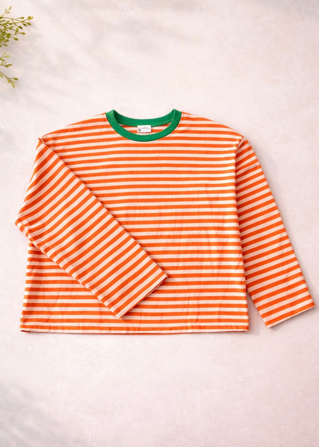 Ringel Longsleeve 'Orange-Rosa'