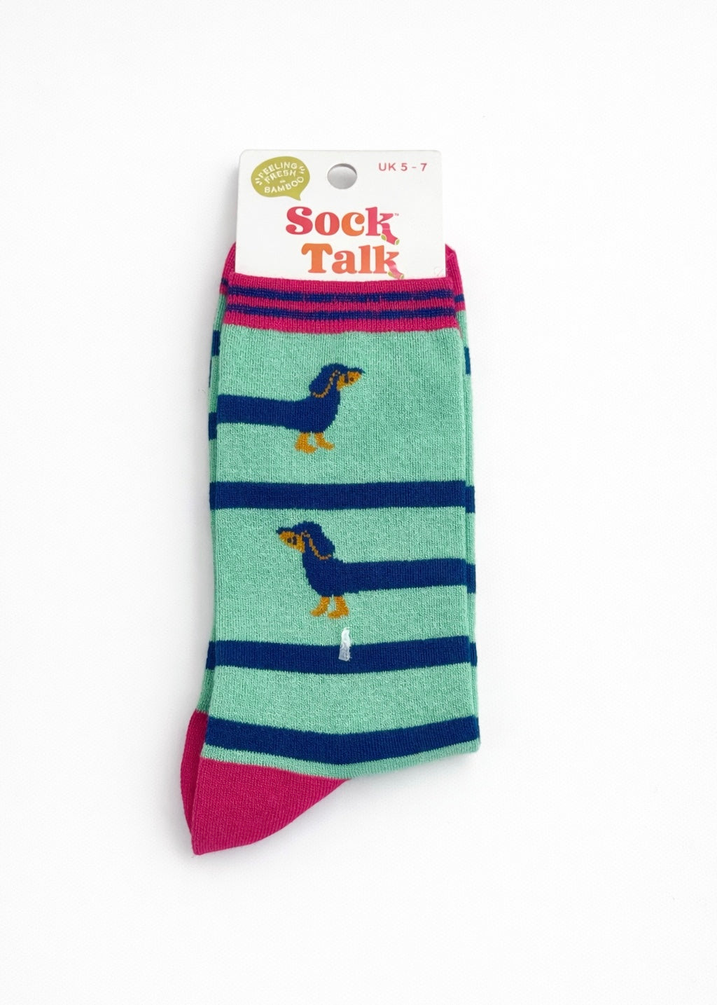 Socken 'lustiges Dackelmotiv' grün