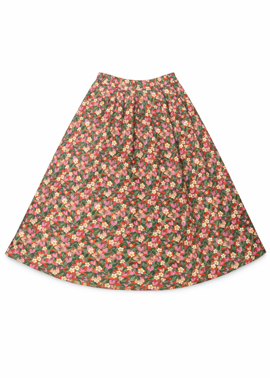 Rock mit Liberty-Print 'Erdbeere'