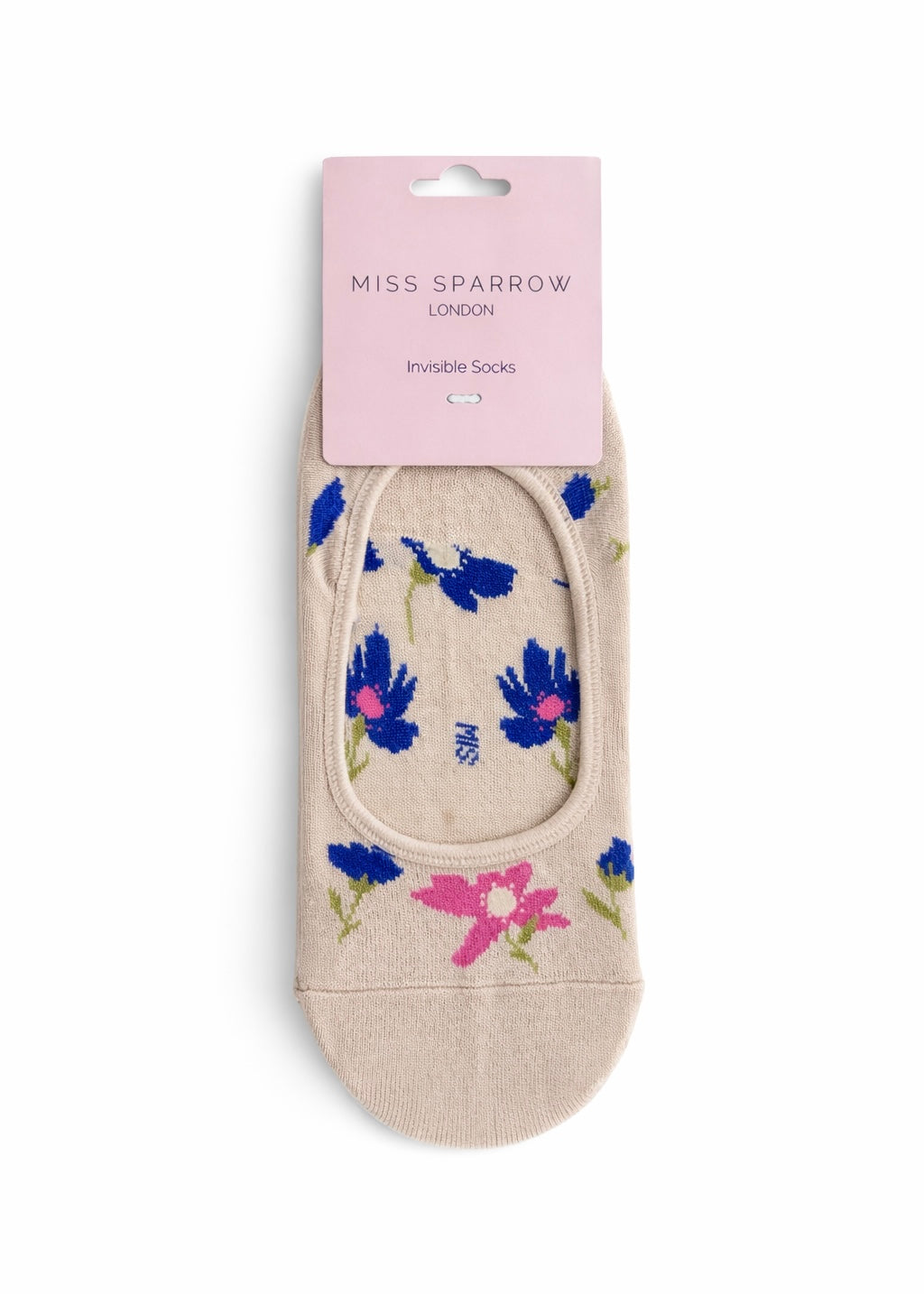 Füßlinge 'Blumen' Beige