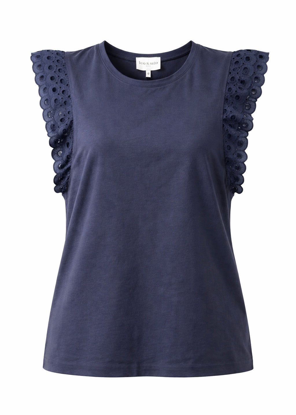 Shirt mit Lochspitze 'Navy'