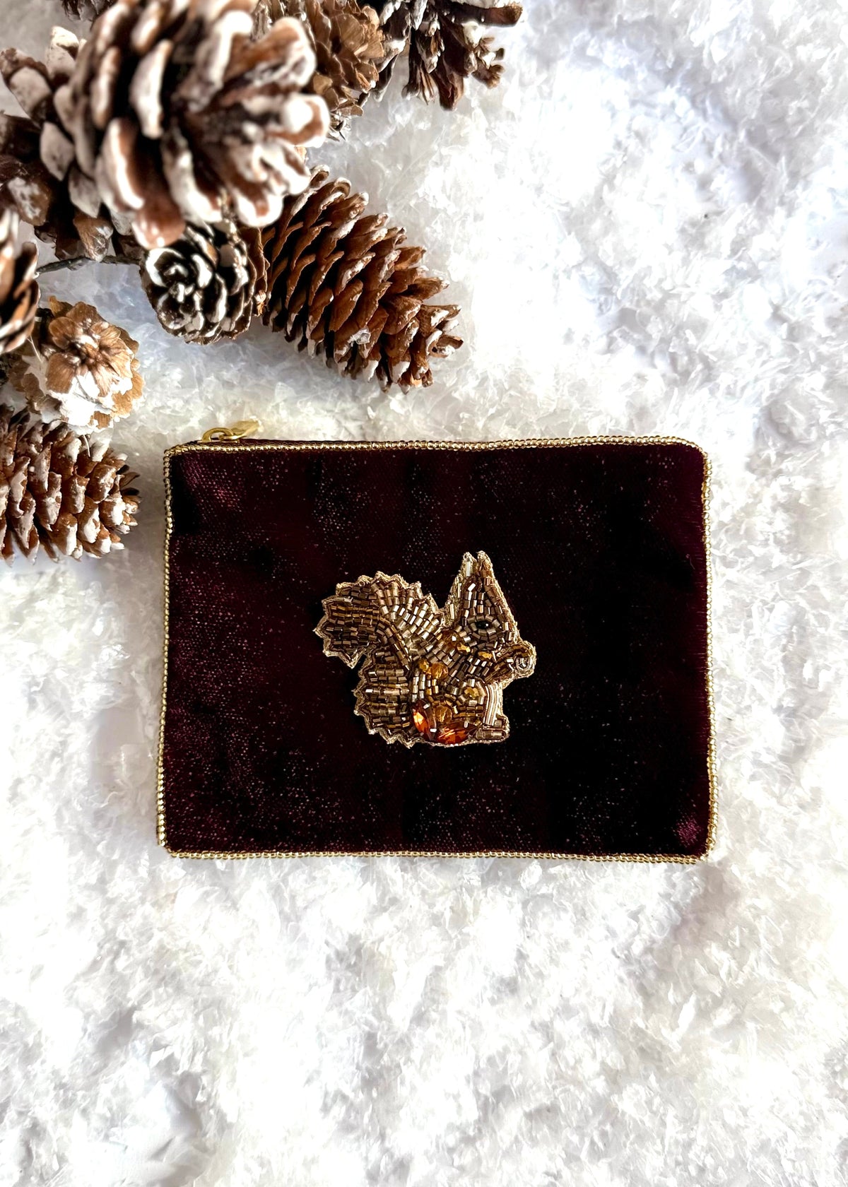 Kosmetiktasche Mini Samt Eichhörnchen