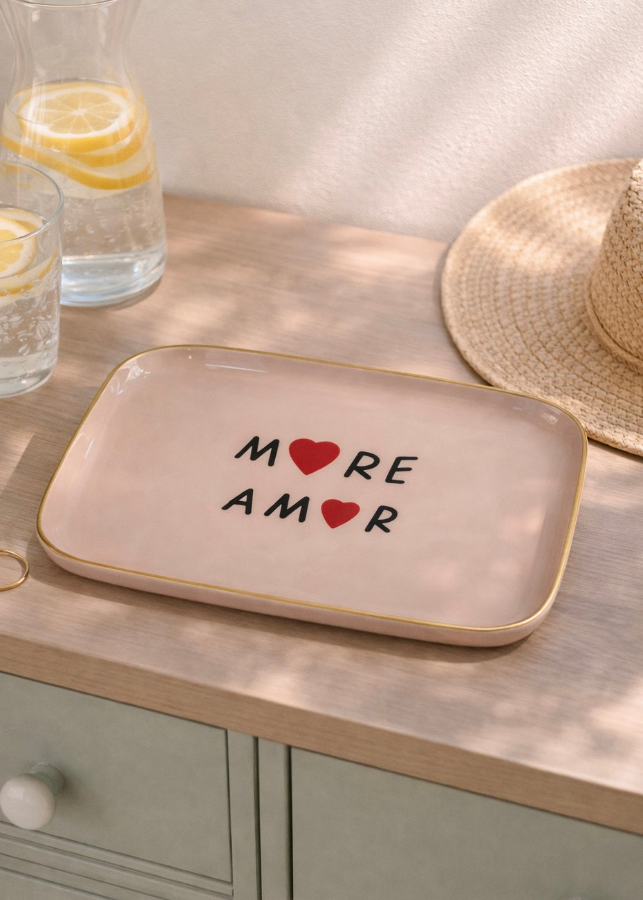 Großes Metall Tablett 'More Amore'