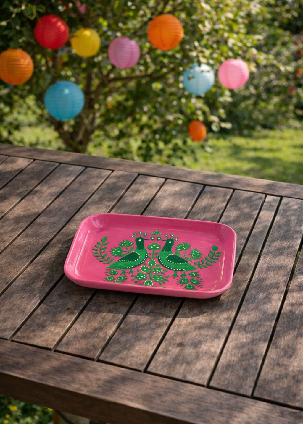 Tablett 'Vogel' Pink