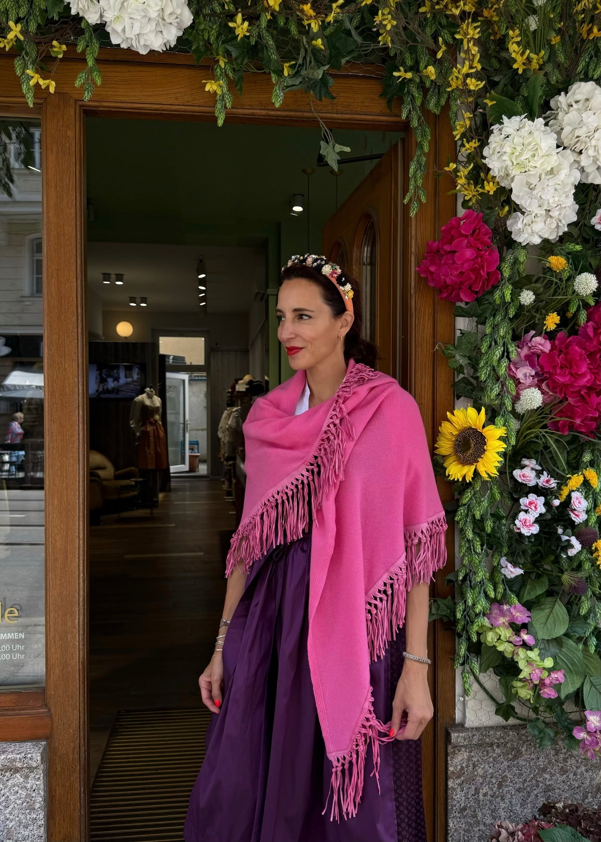 Fransenponcho Cashmere