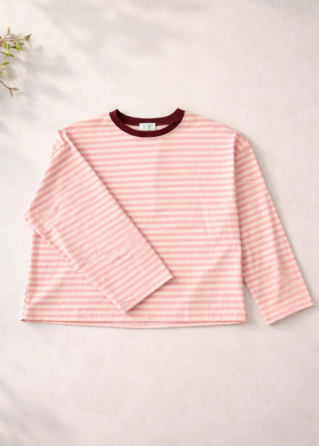 Ringel Longsleeve 'Rosa-Bordeaux'