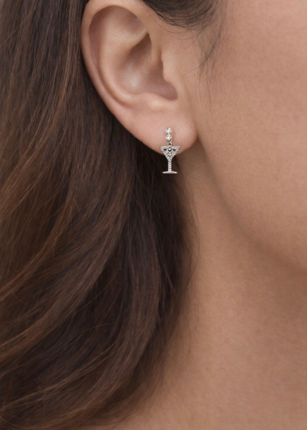 Ohrstecker mit Strass 'Martiniglas'