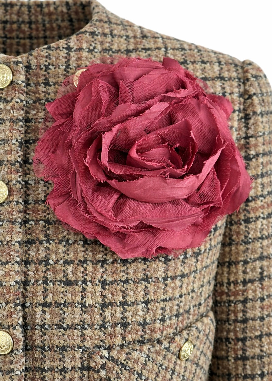 Brosche Blüte 'Bordeaux'