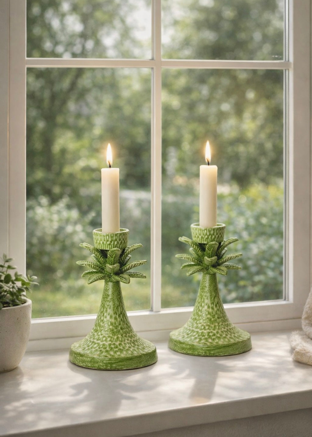 Kerzenständer Palme 'Grün'