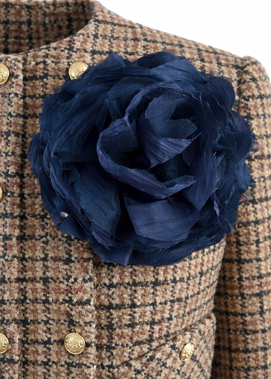 Brosche Blüte 'Navy'