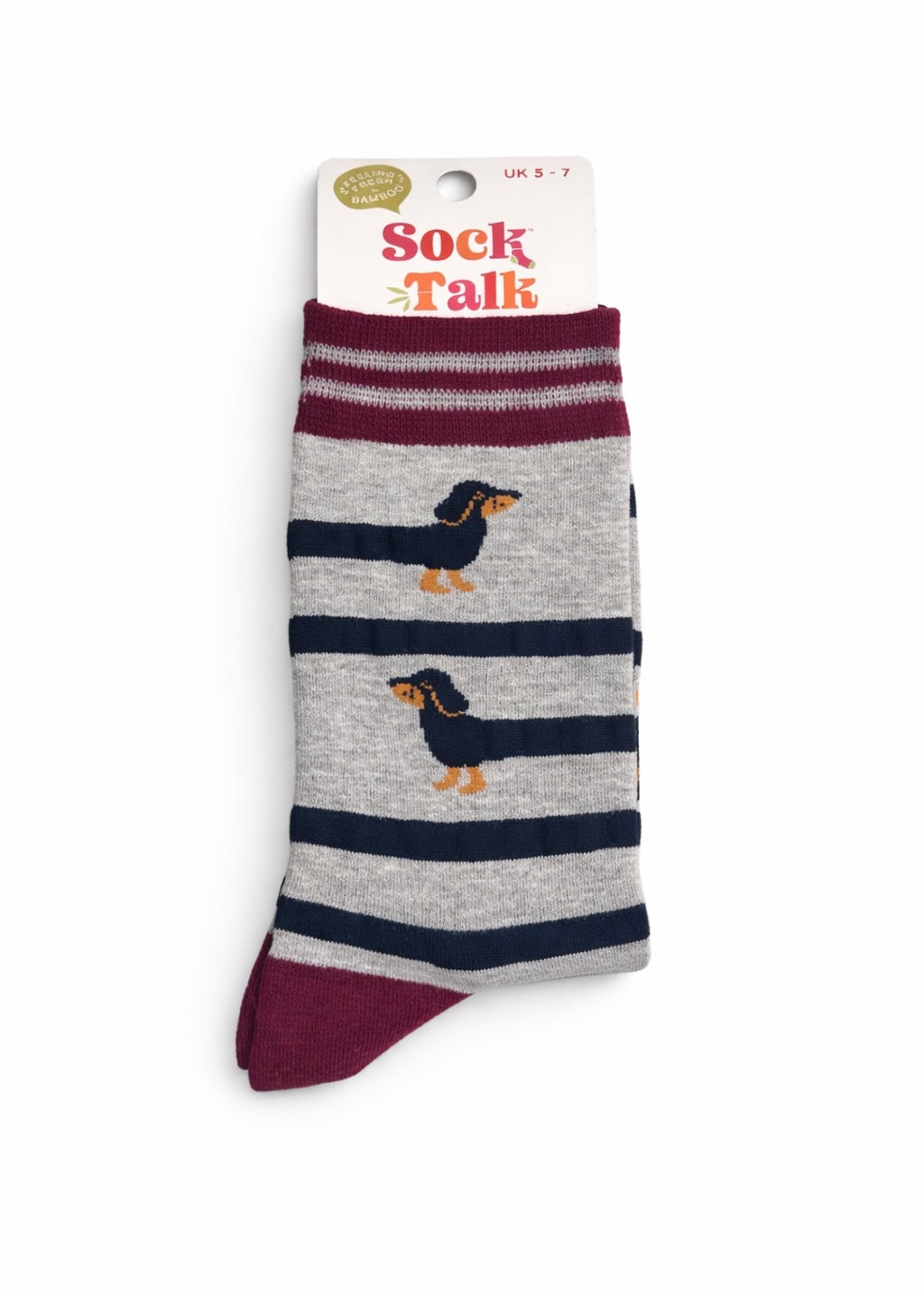 Socken 'lustiges Dackelmotiv' grau