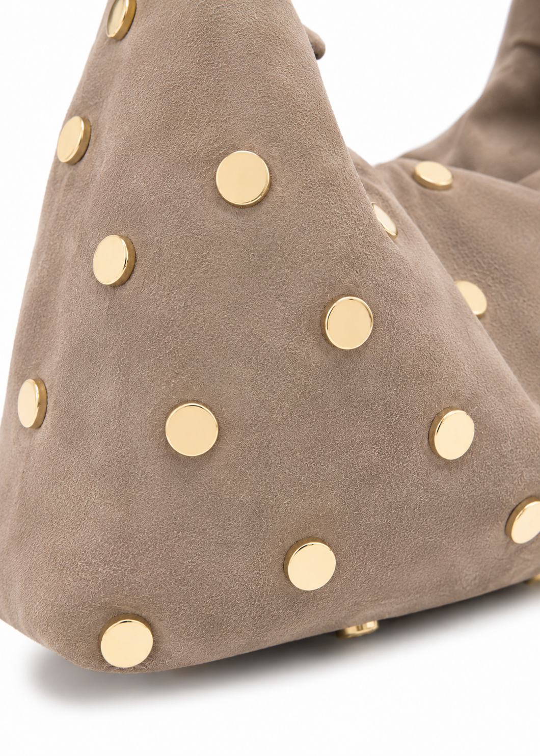 Ledertasche mit Nieten 'Taupe'