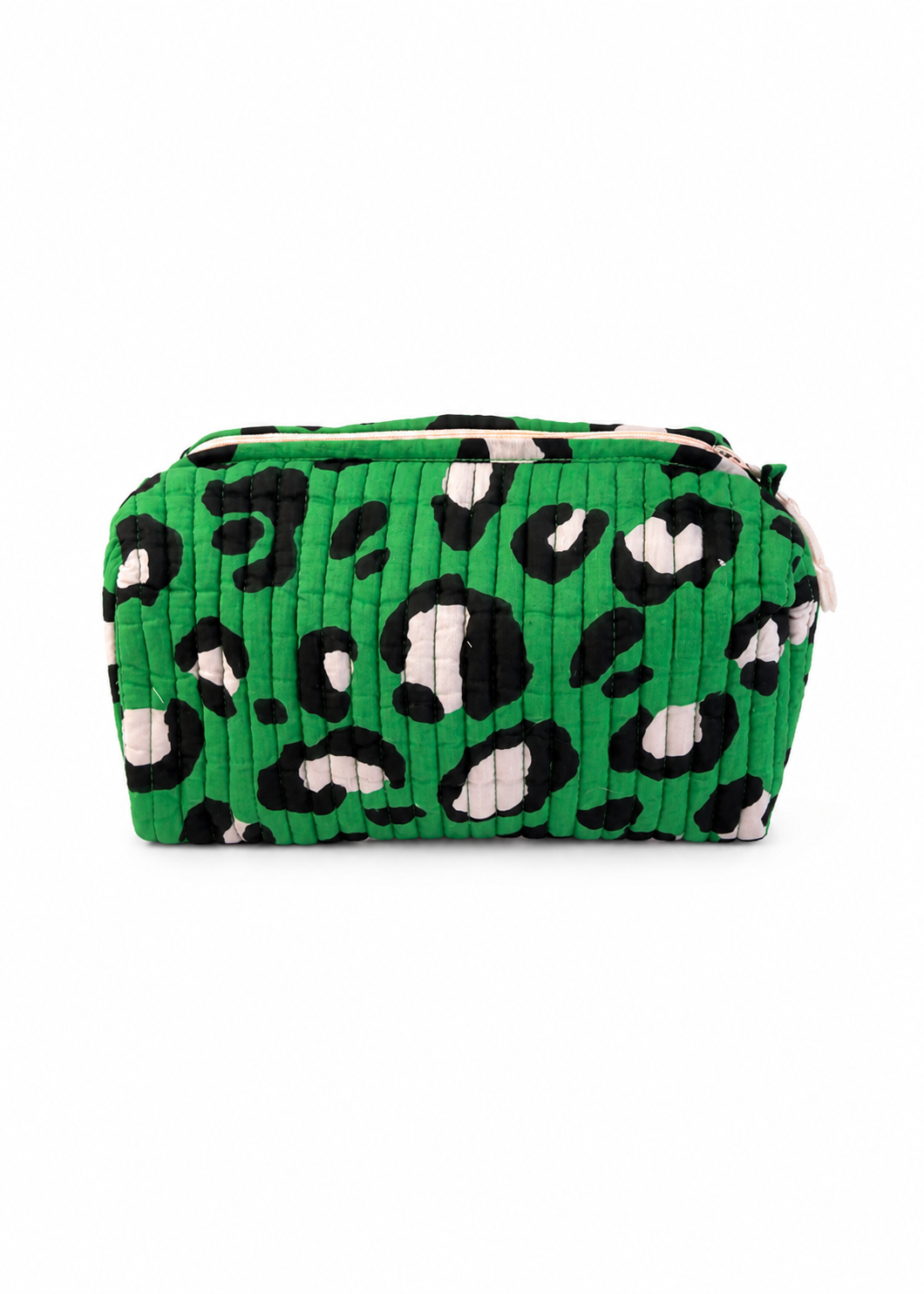 Kosmetik Tasche L gesteppt 'Leo-Grün'