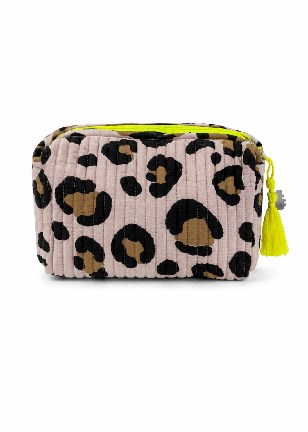 Kosmetik Tasche M gesteppt 'Leo-Beige'