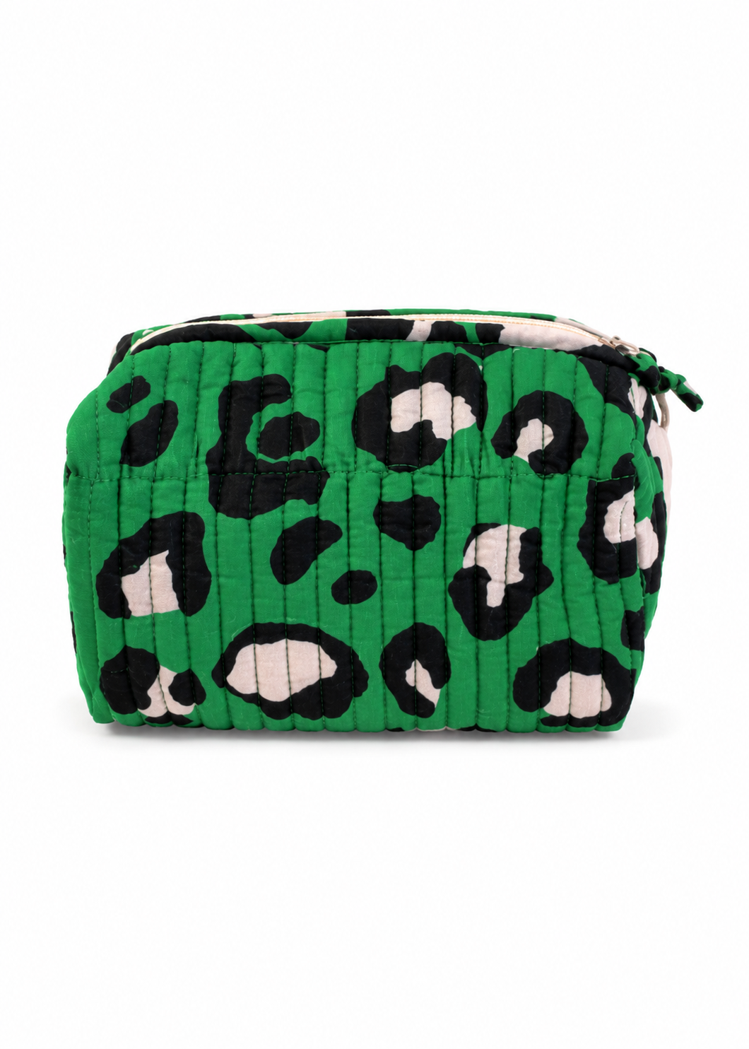 Kosmetik Tasche M gesteppt 'Leo-Grün'
