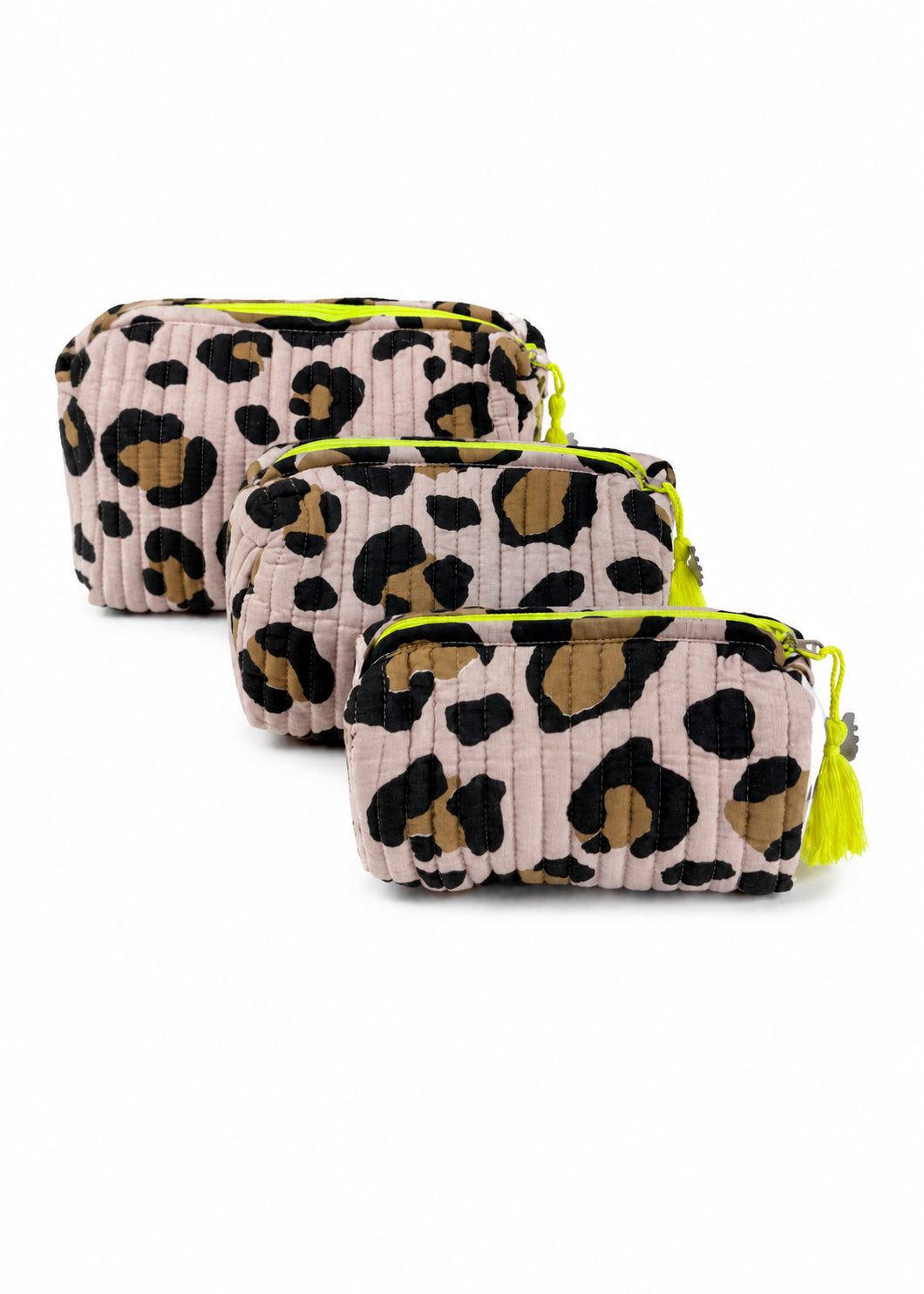 Kosmetik Tasche M gesteppt 'Leo-Beige'