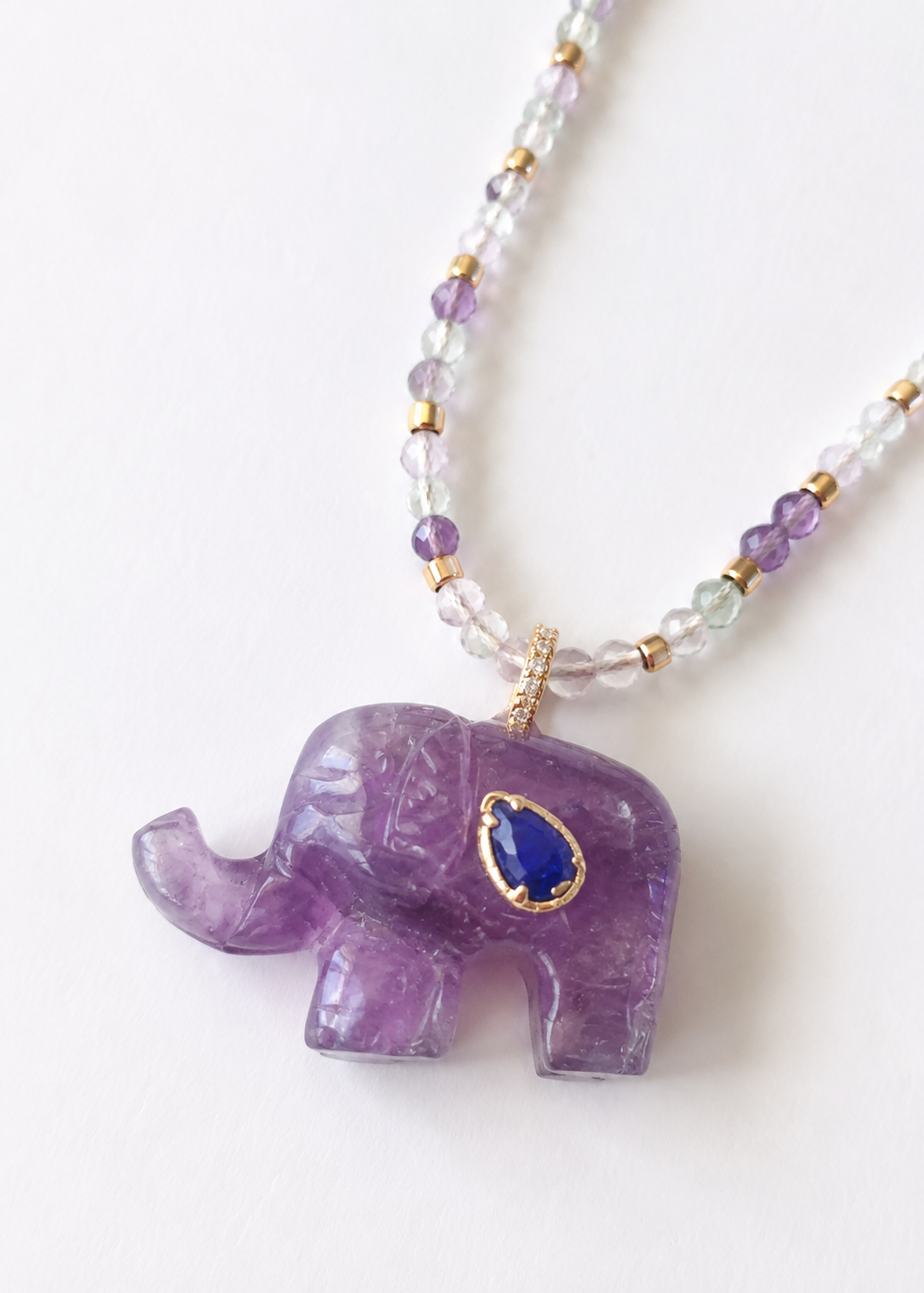 Kette 'Elefant' Amethyst-Blau