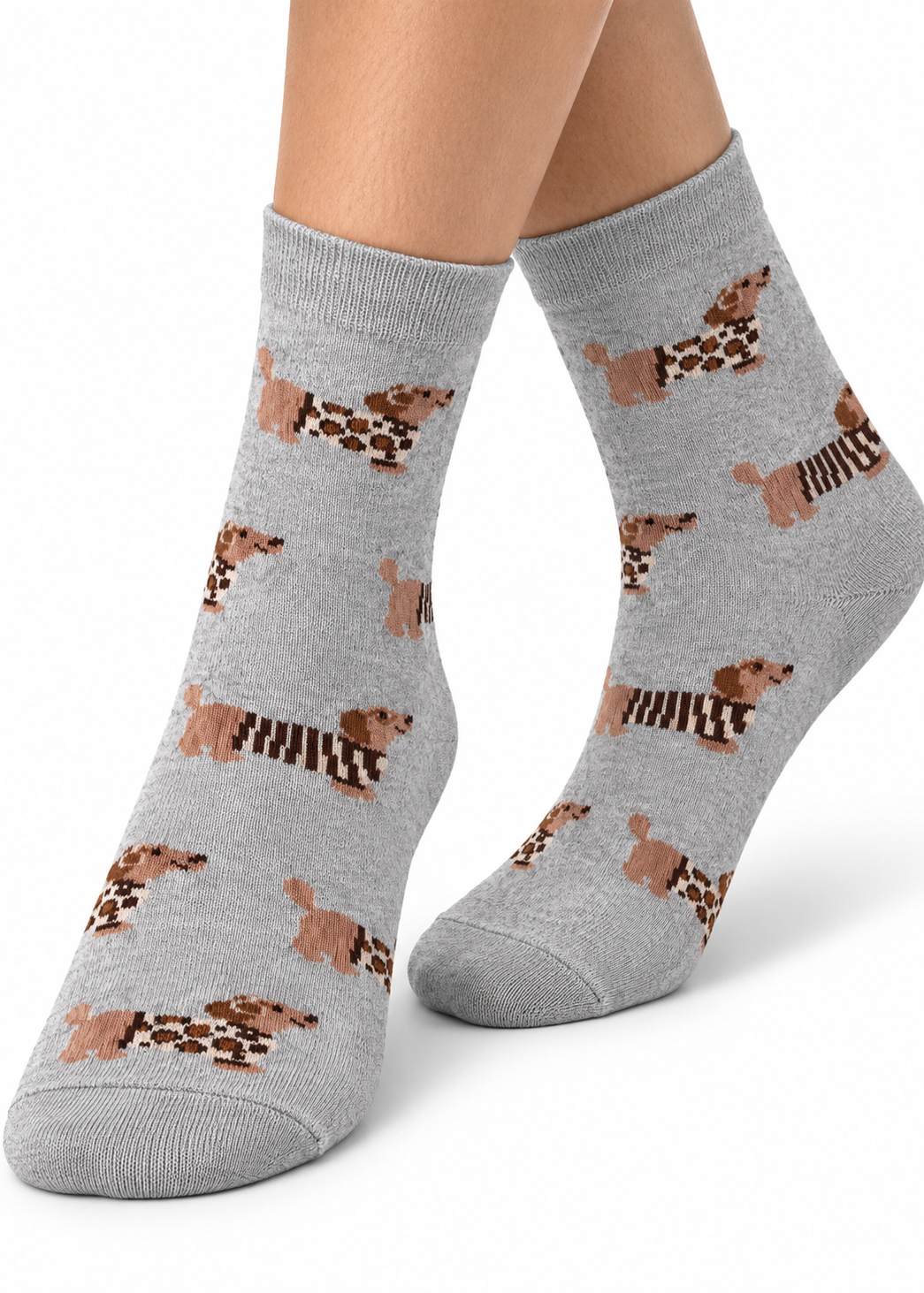 Socken 'Dackel' Grau