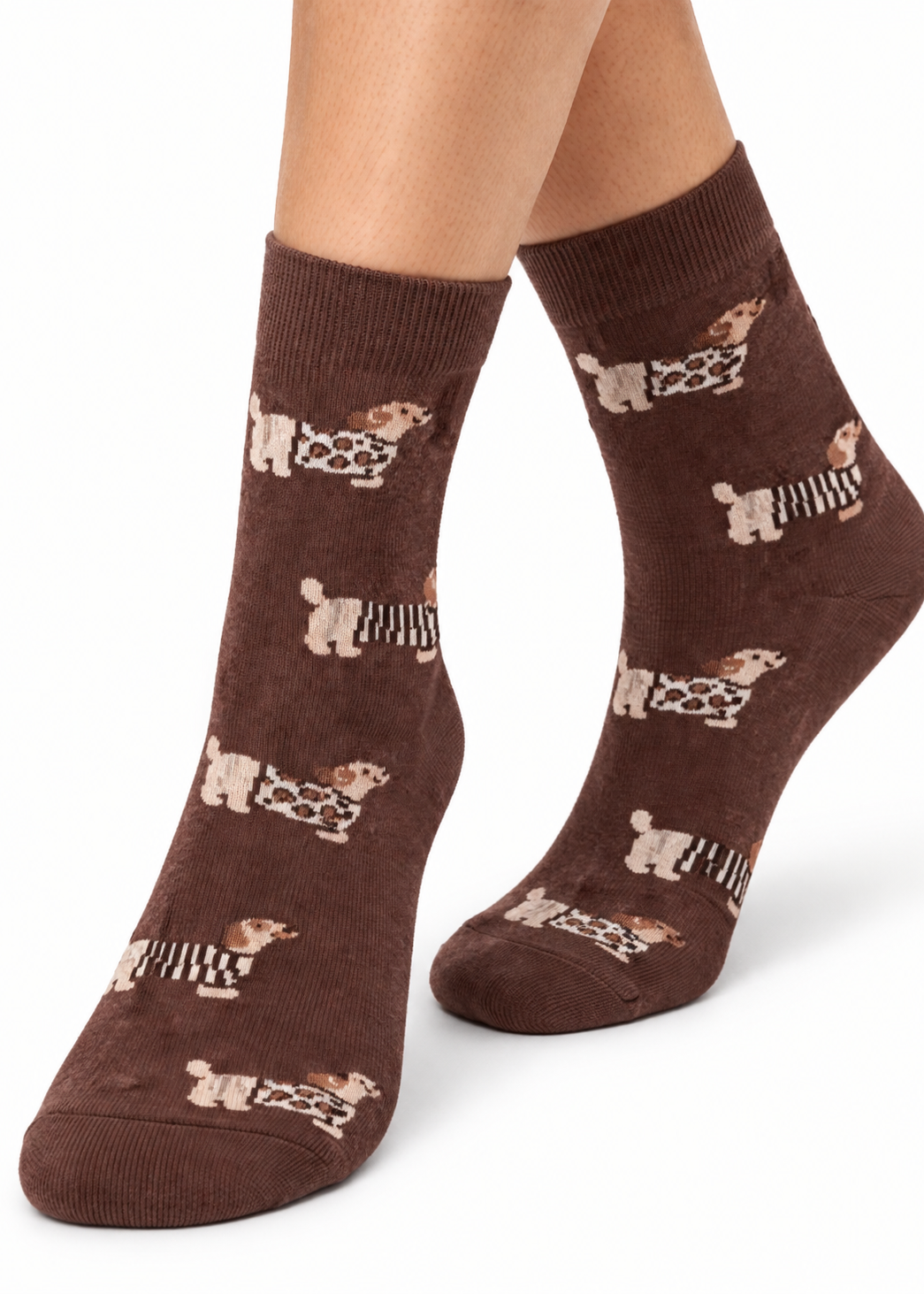 Socken 'Dackel' Braun