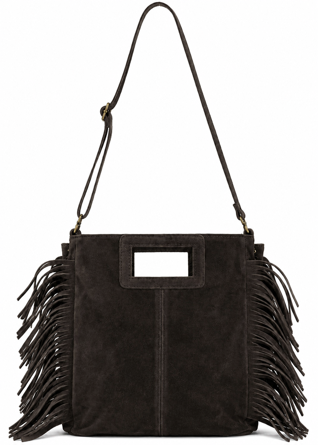 Ledertasche mit Fransen 'Braun'