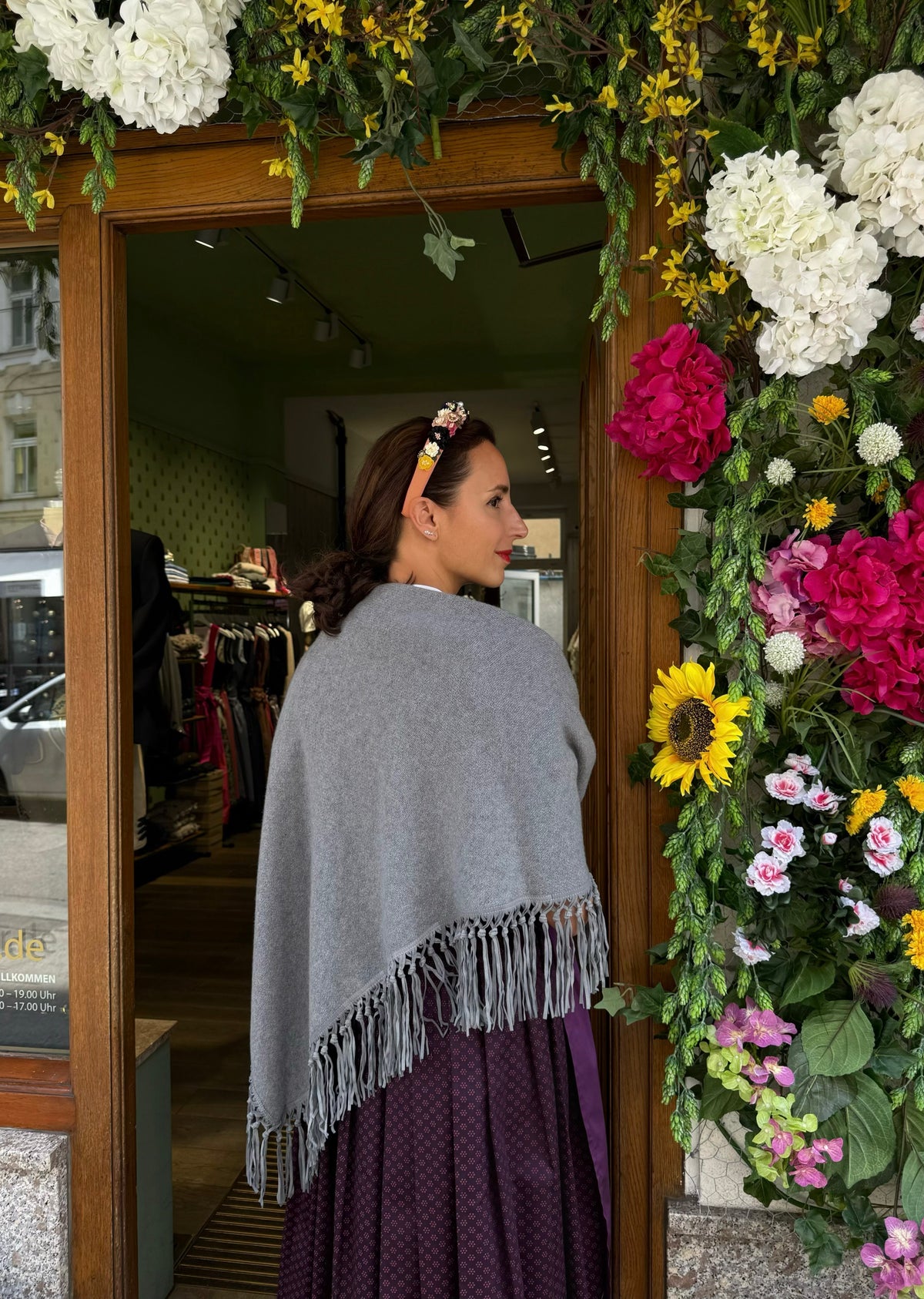 Fransenponcho Cashmere