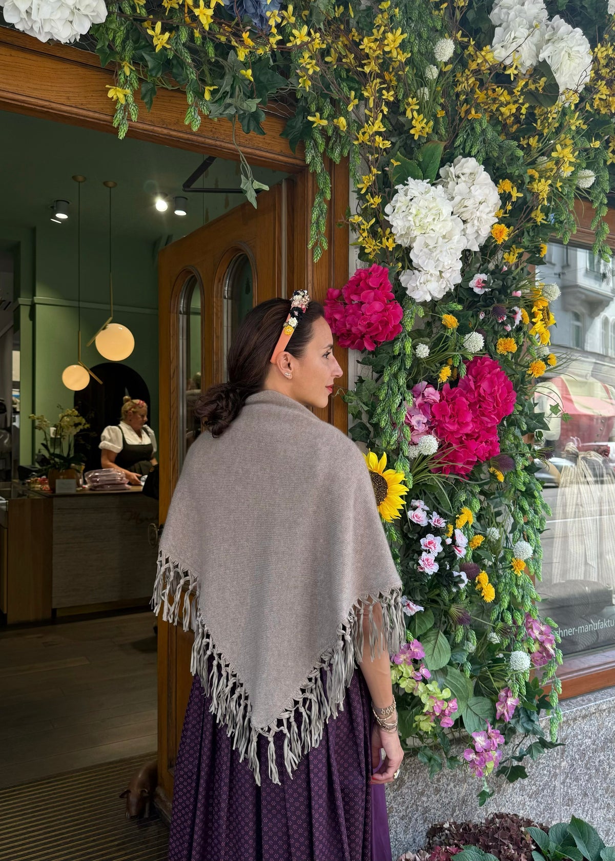 Fransenponcho Cashmere