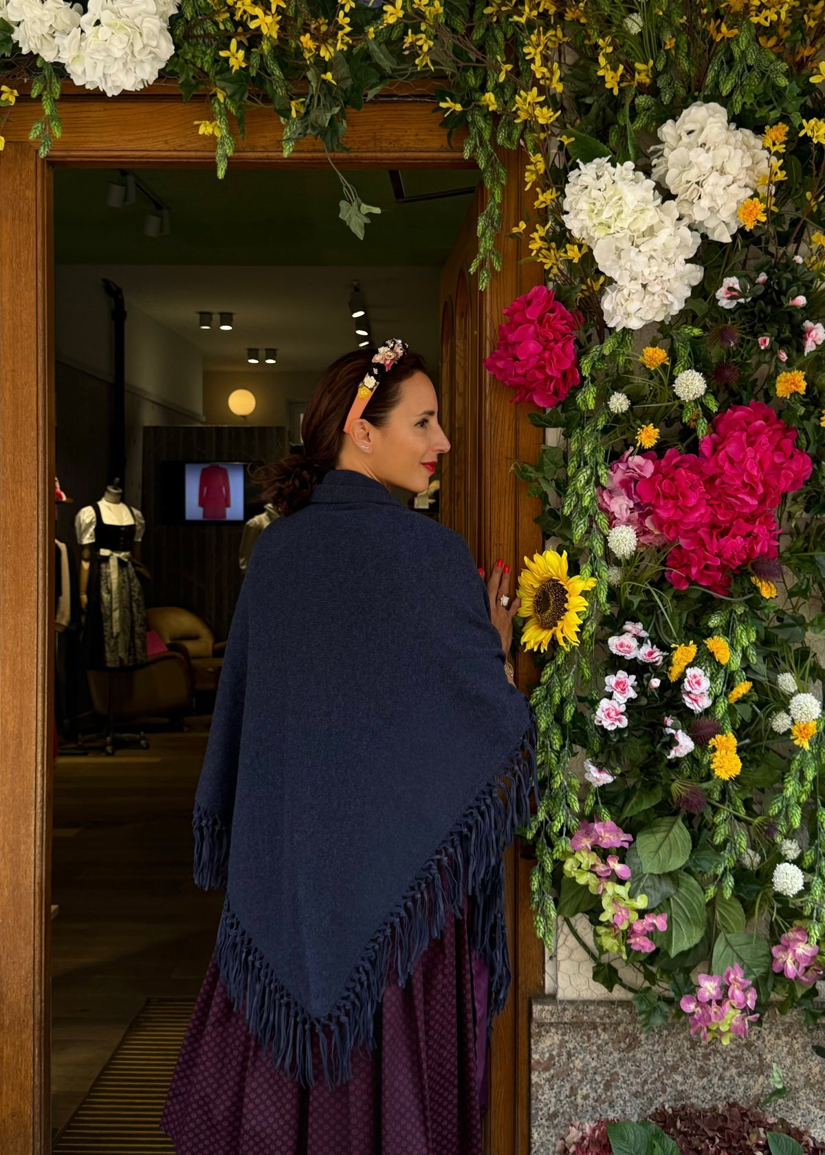 Fransenponcho Cashmere