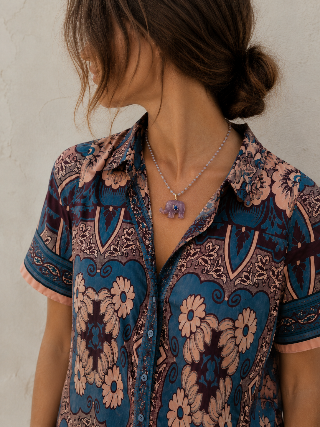 Kette 'Elefant' Amethyst-Blau