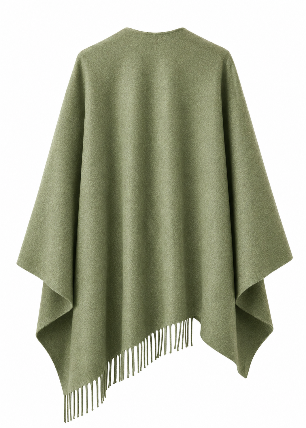 Cape mit Fransen 'Oliv-Grün'