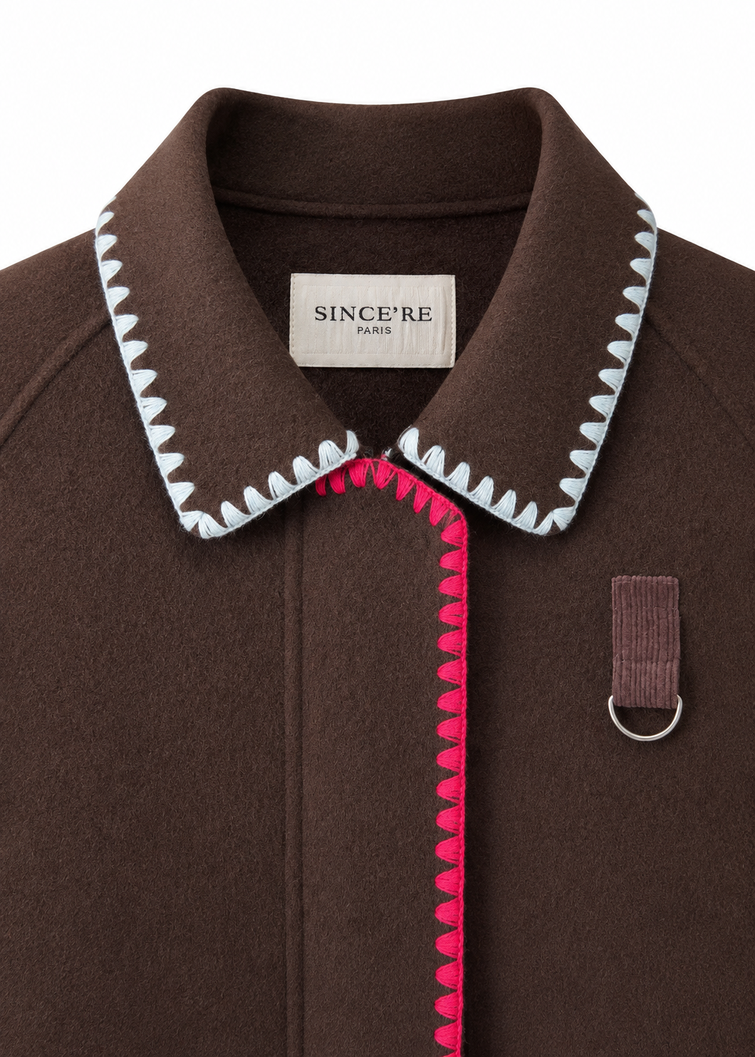Jacke mit Kontrastnähten 'Braun'