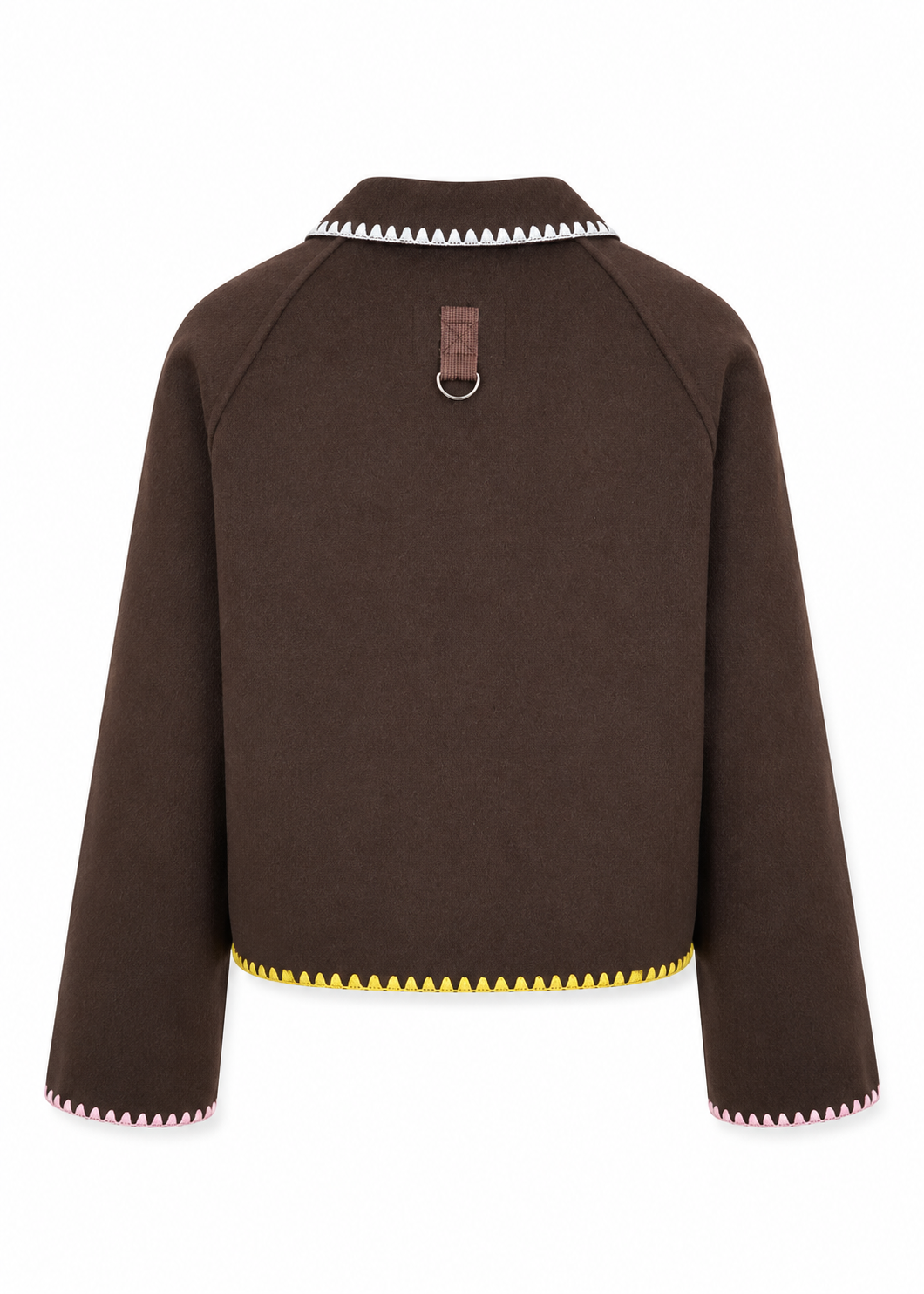 Jacke mit Kontrastnähten 'Braun'