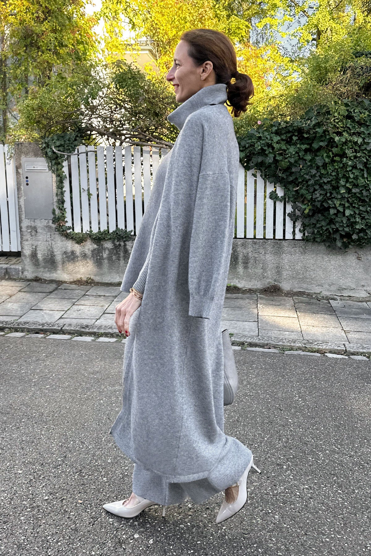 Strickmantel aus Viskose Grau