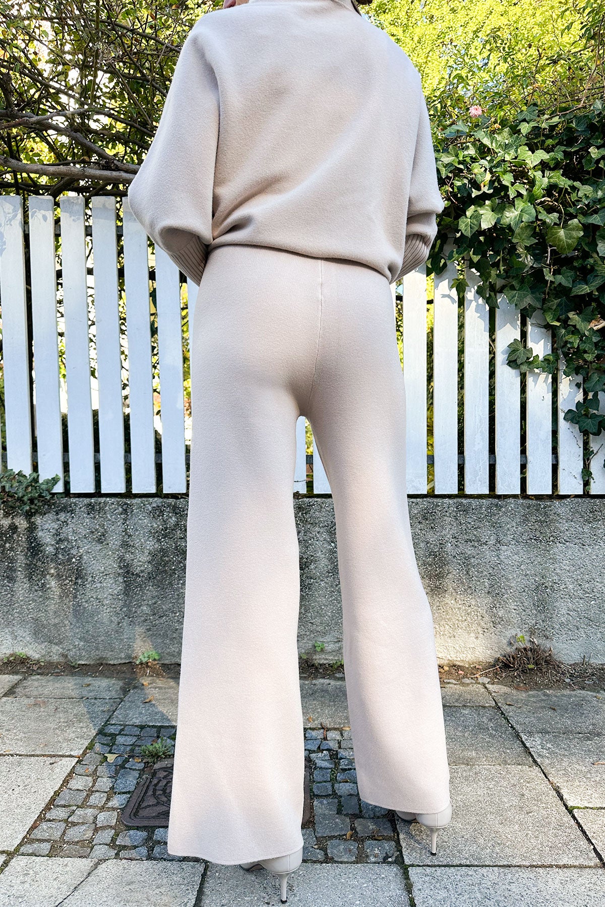 Hose aus Viskose-Knit Aprikot