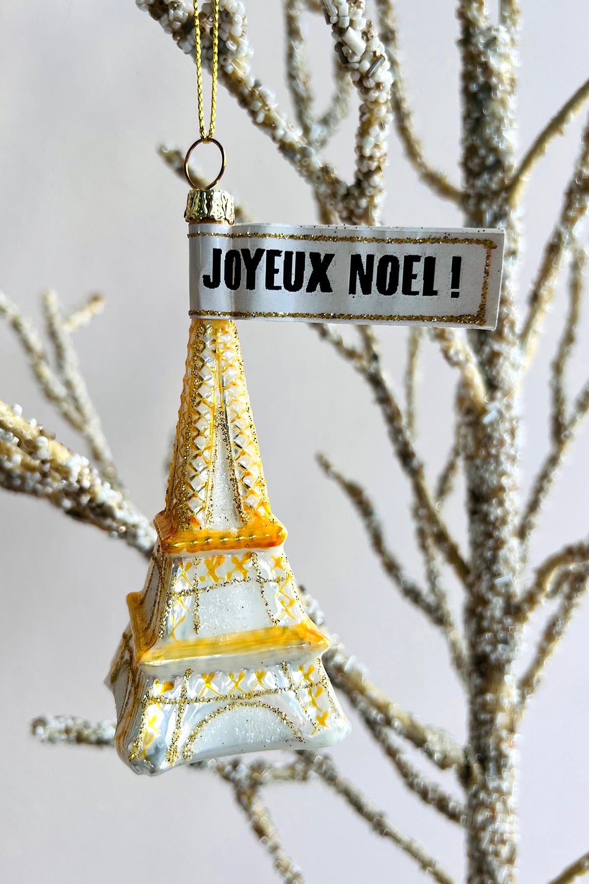 Christbaumanhänger Eiffelturm Gold