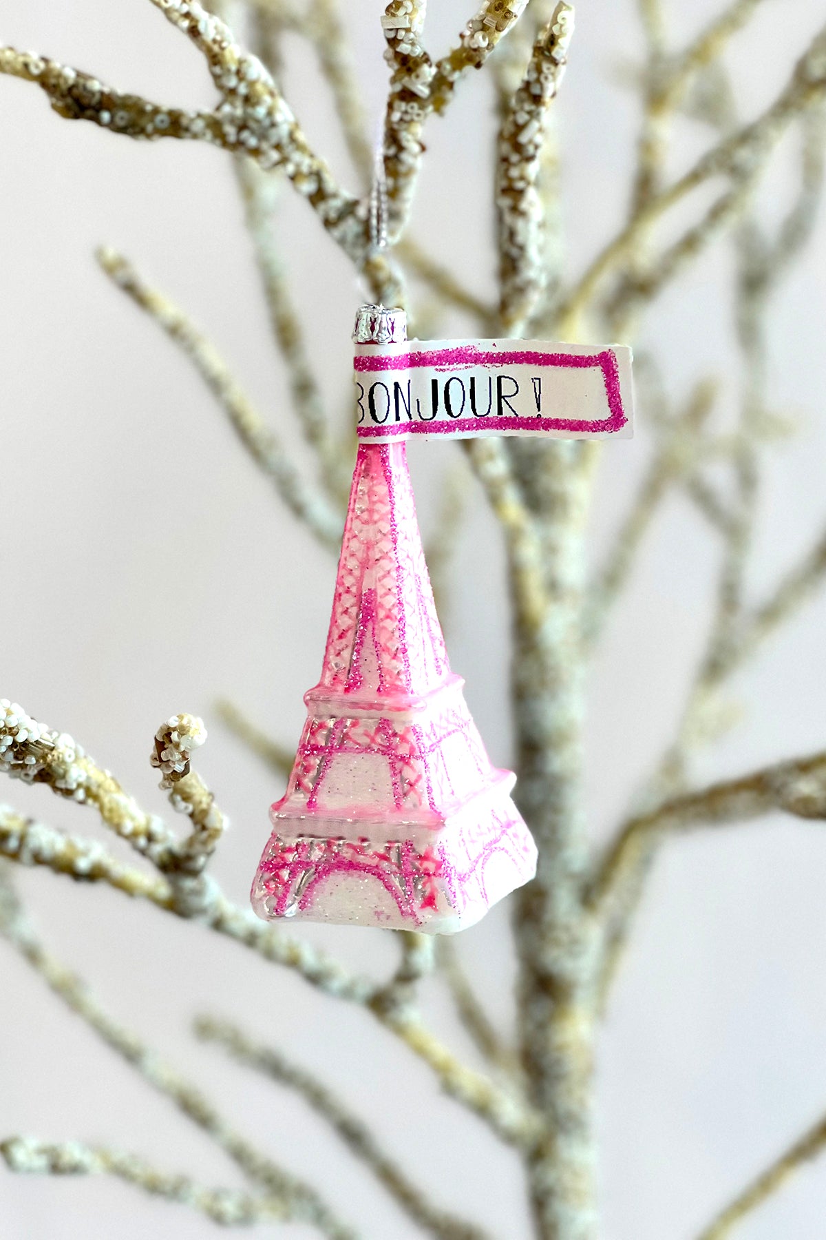 Christbaumanhänger Eiffelturm Pink